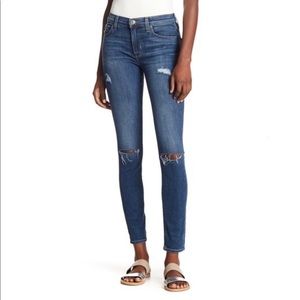 Hudson Nico Midrise Distressed Skinny Jeans